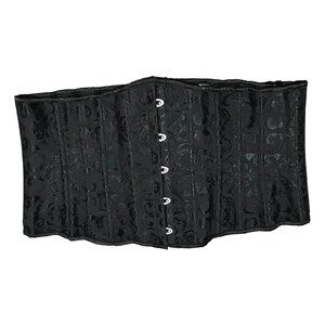 Black Floral Inlay Wired Lace-Up Corset Sz 4XL Womens Lingerie